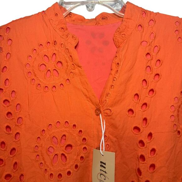 Orange Eyelet Dress - Picture 2 of 4